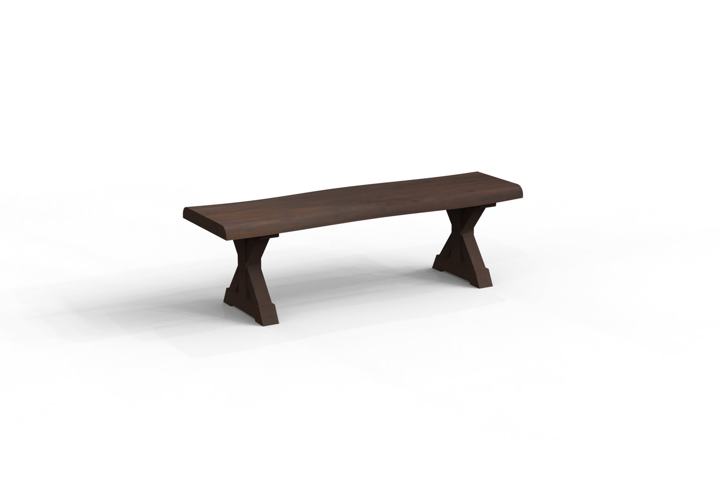 Malcolm 60" Acacia Live Edge Dining Bench - Natural + Black