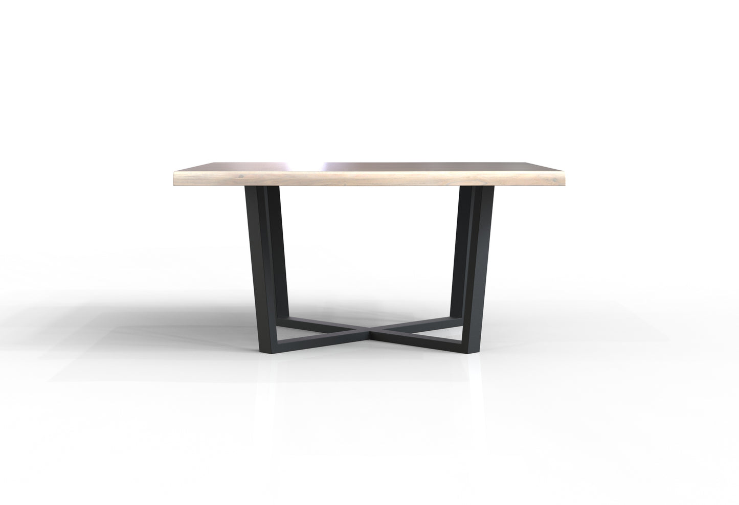 Malcolm 60" Acacia Live Edge Square Dining Table - New White Wash