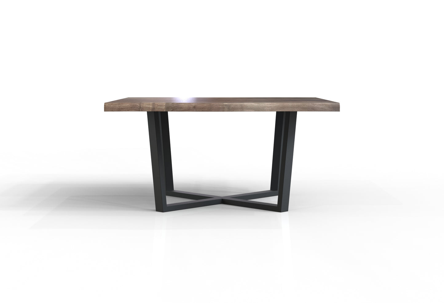 Malcolm 60" Acacia Live Edge Square Dining Table - Natural + Smoke