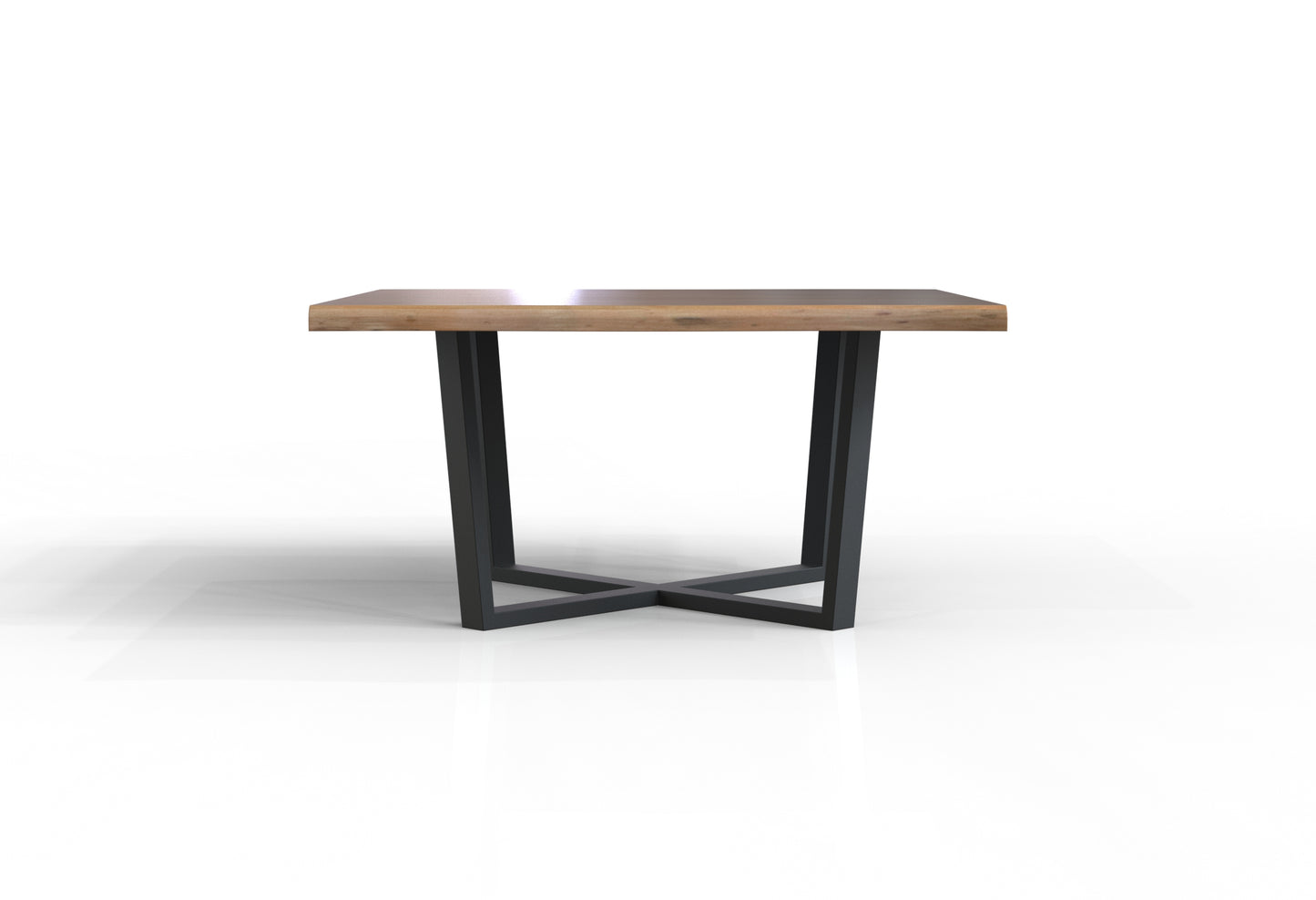 Malcolm 60" Acacia Live Edge Square Dining Table - Natural + Gray