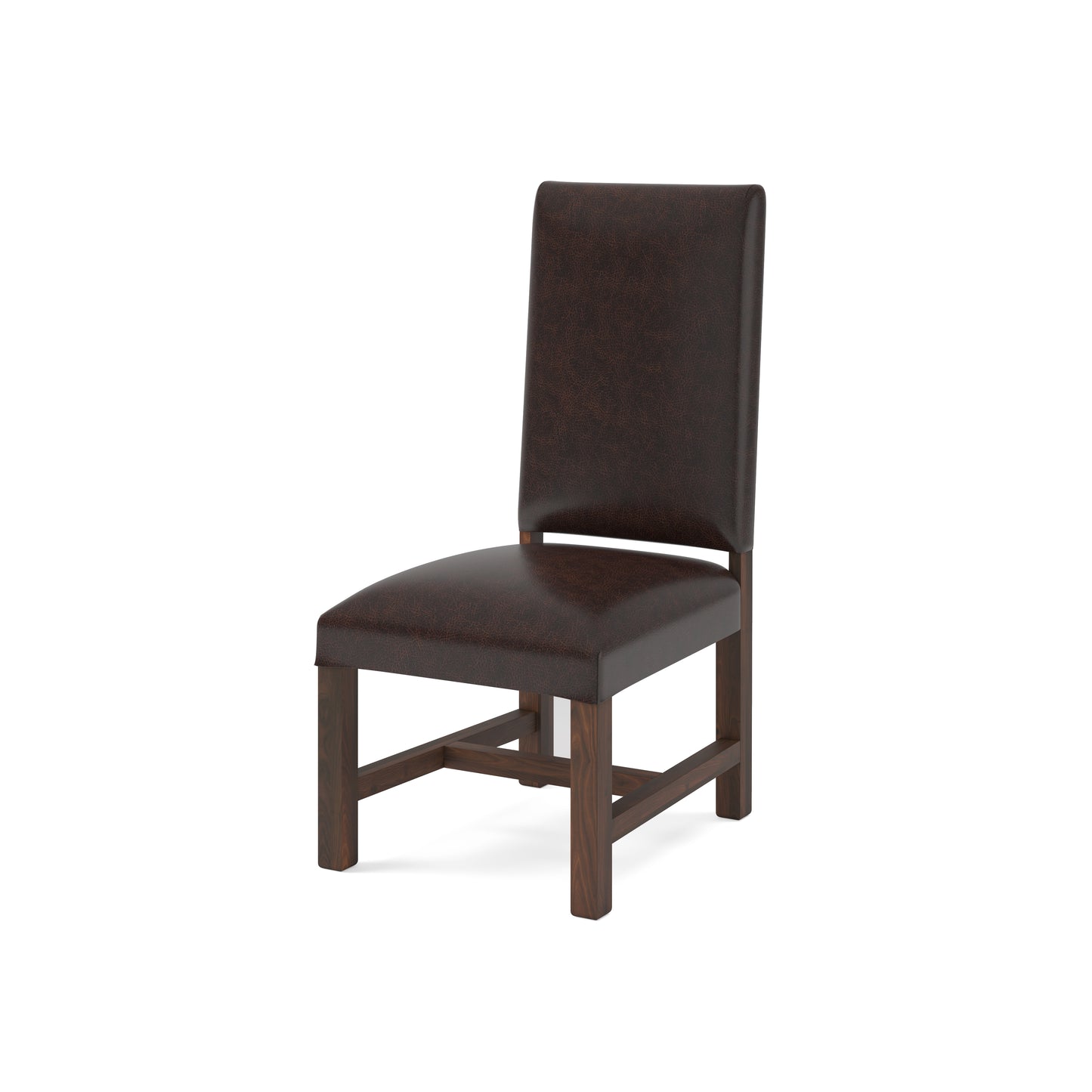 Jeremiah Top Grain Leather Dining Chair - Tobacco + Natural & Black