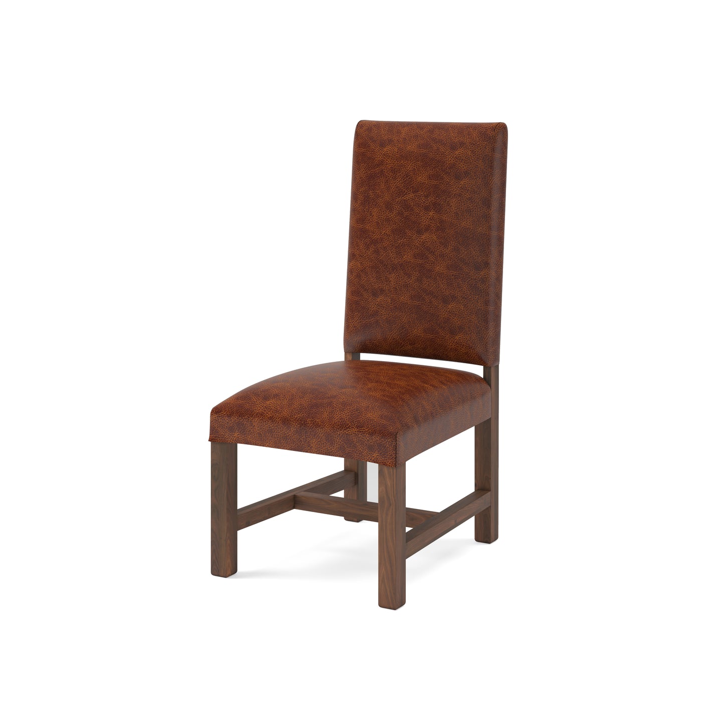 Jeremiah Top Grain Leather Dining Chair - Whiskey + Natural & Smoke