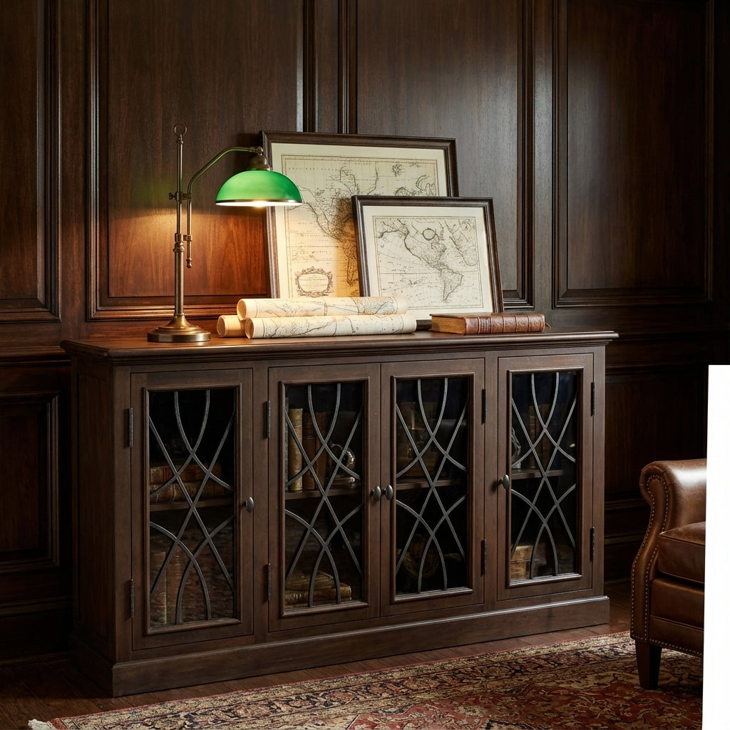 Morrison 76" 4 Door Sideboard - Natural + Black