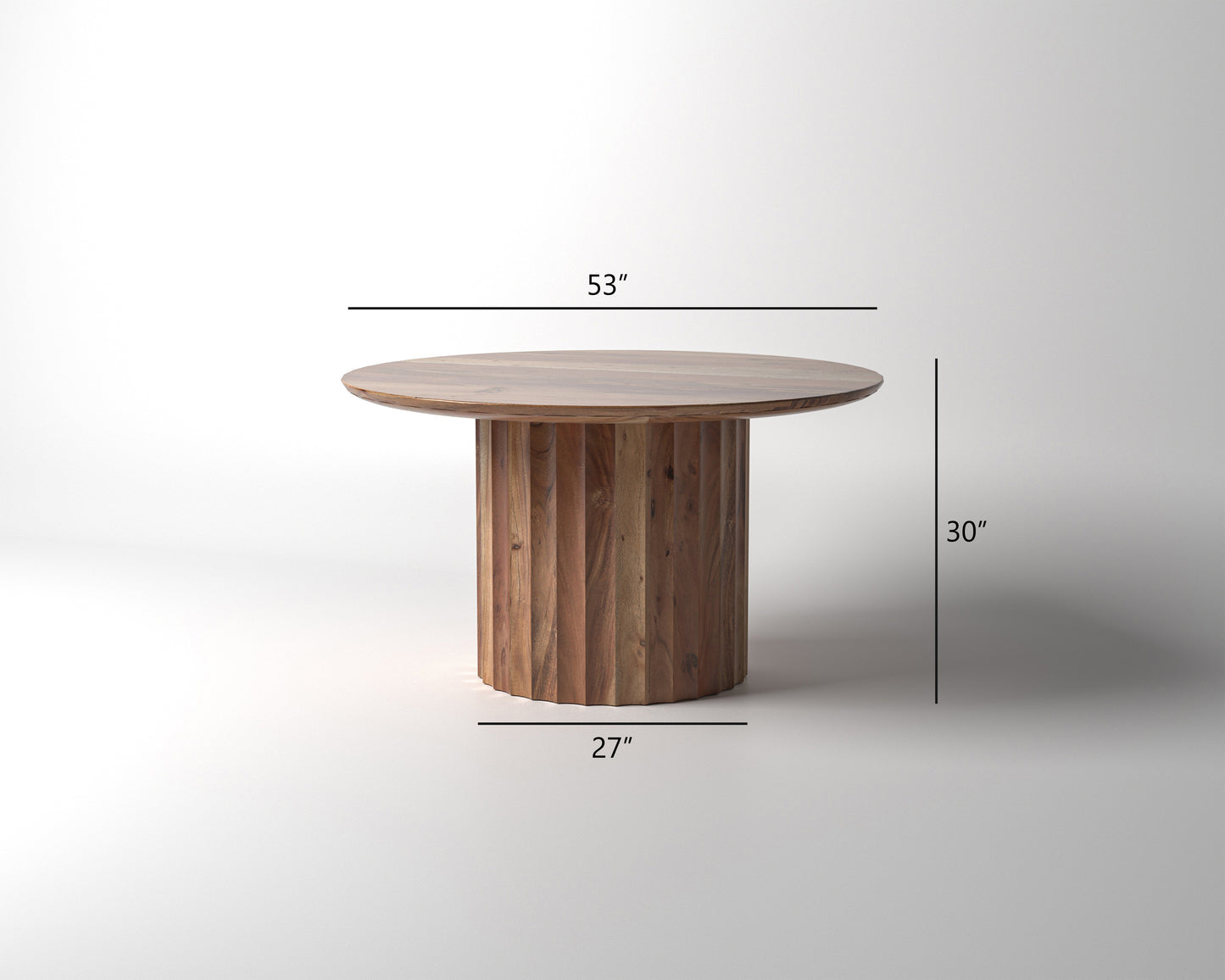Marisol 53" Fluted Round Dining Table - Natural