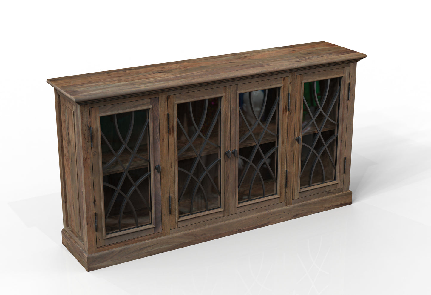 Morrison 76" 4 Door Sideboard - Natural + Smoke