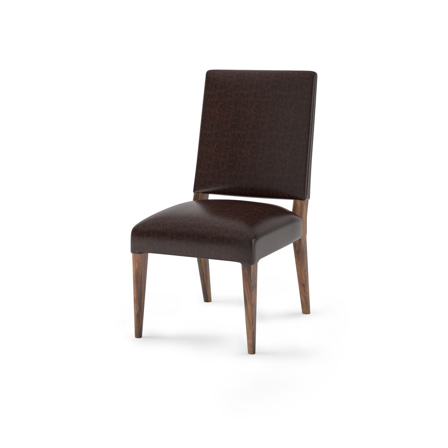 Willis Top Grain Leather Dining Chair - Tobacco + Natural & Smoke