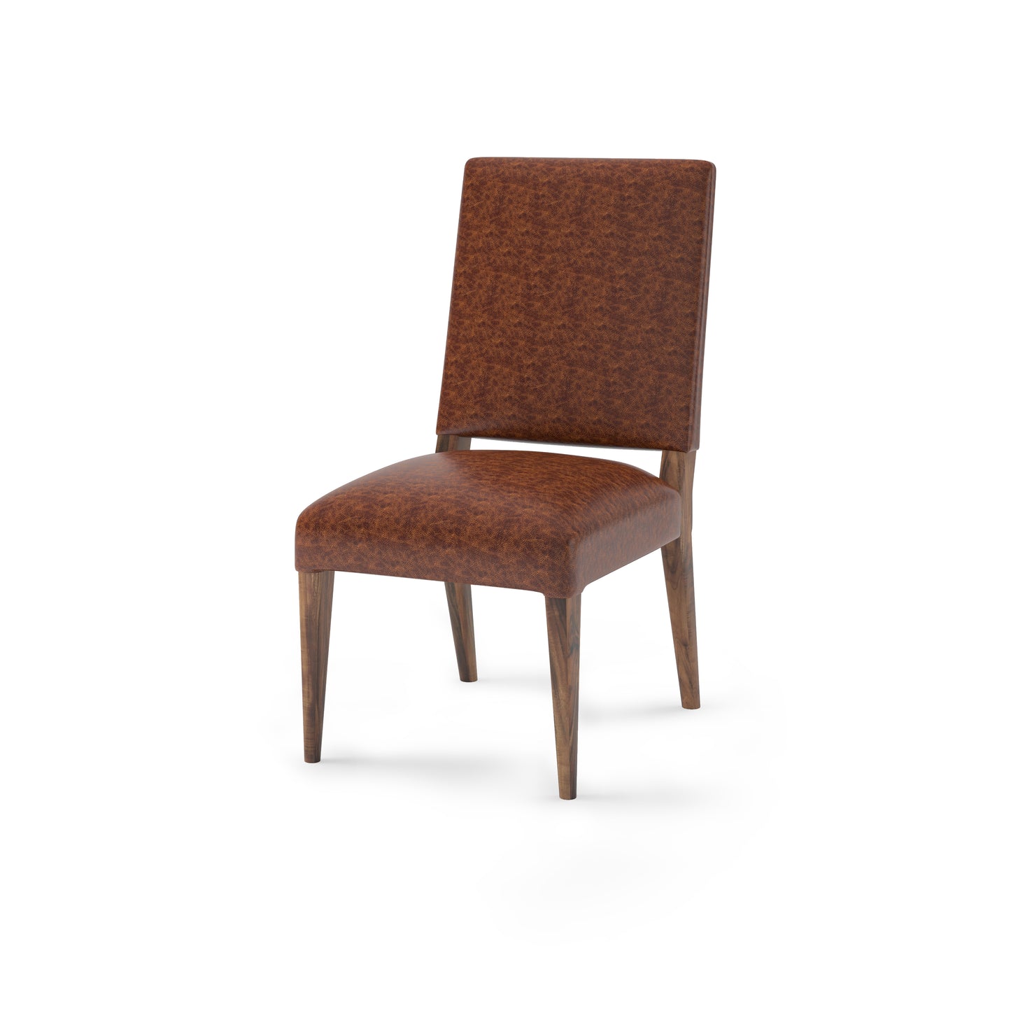 Willis Top Grain Leather Dining Chair - Whiskey + Natural & Smoke