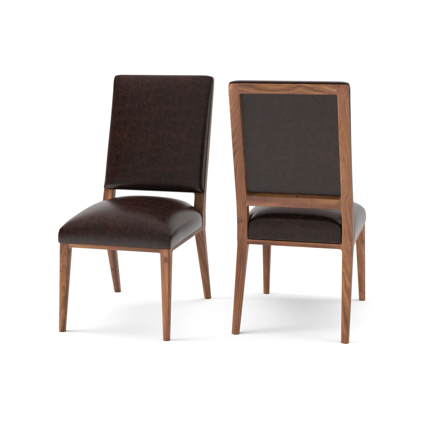 Willis Deconstructed Top Grain Leather Dining Chair - Tobacco + Natural