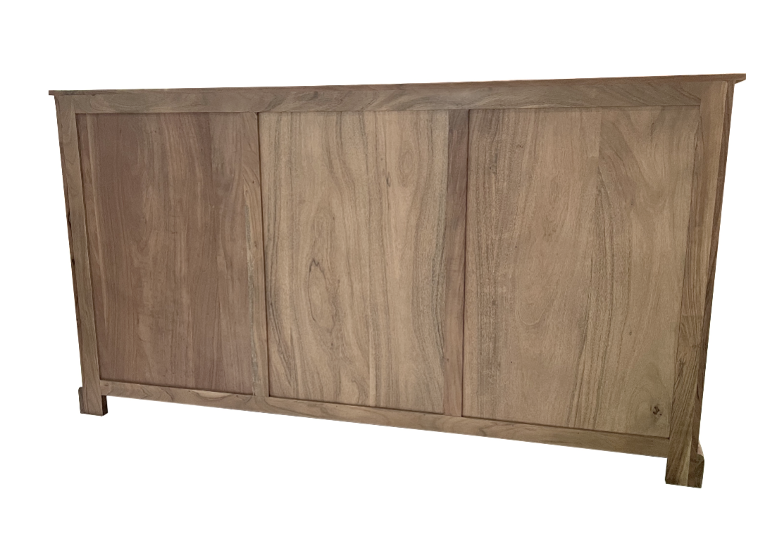 Billings 72" Acacia Breakfront 4 Door Sideboard - Gray