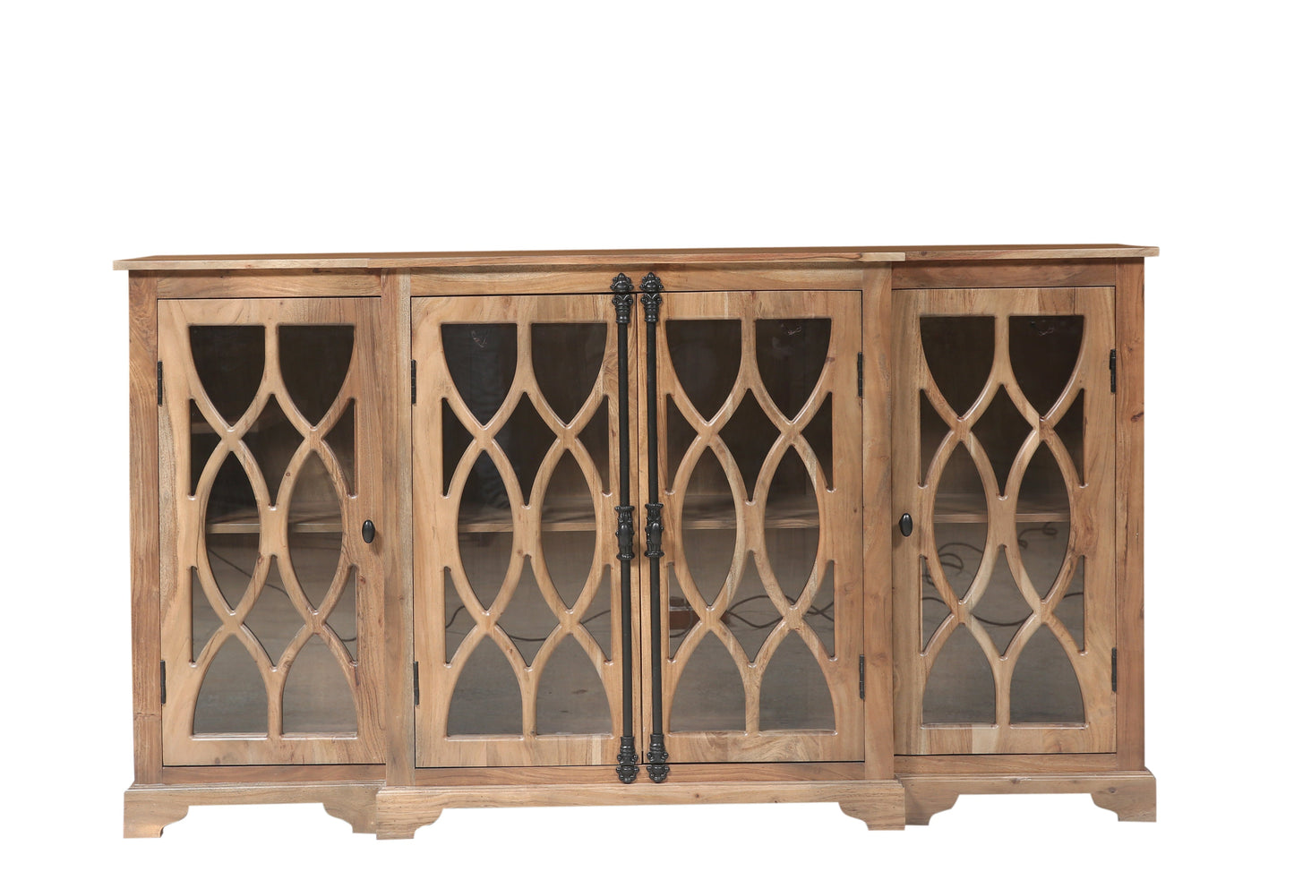 Clarissa 72" Acacia 4 Door Breakfront Sideboard - Natural