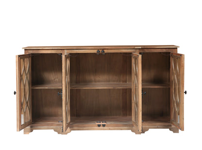 Clarissa 72" Acacia 4 Door Breakfront Sideboard - Natural