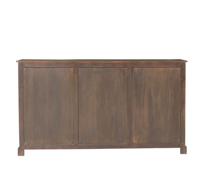 Clarissa 72" Acacia 4 Door Breakfront Sideboard - Natural + Black
