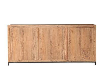 Candace 82" Smoked Glass 4 Door Sideboard - Natural