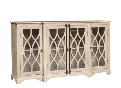 Clarissa 72" Acacia 4 Door Breakfront Sideboard - New White Wash