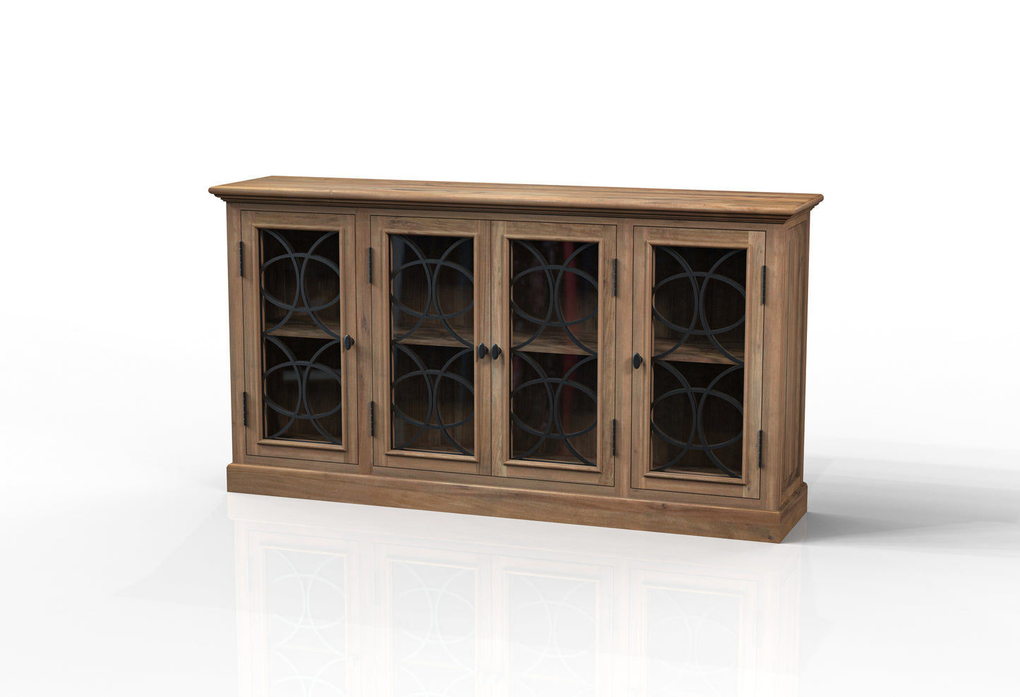 Wilhelm 76" 4 Door Sideboard - Natural + Gray