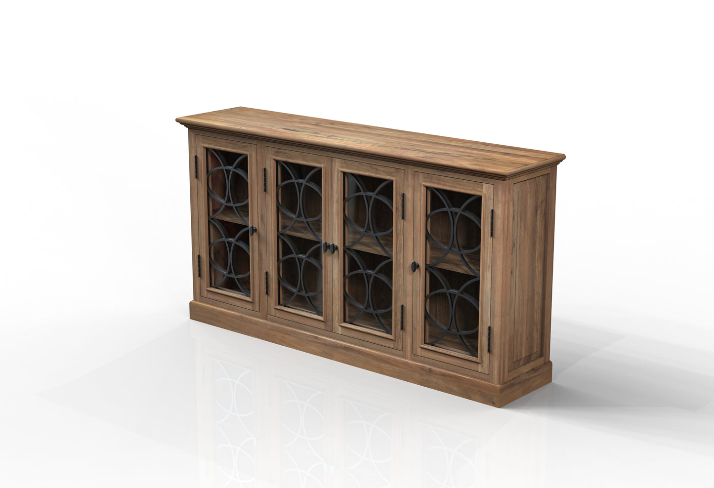 Wilhelm 76" 4 Door Sideboard - Natural + Gray