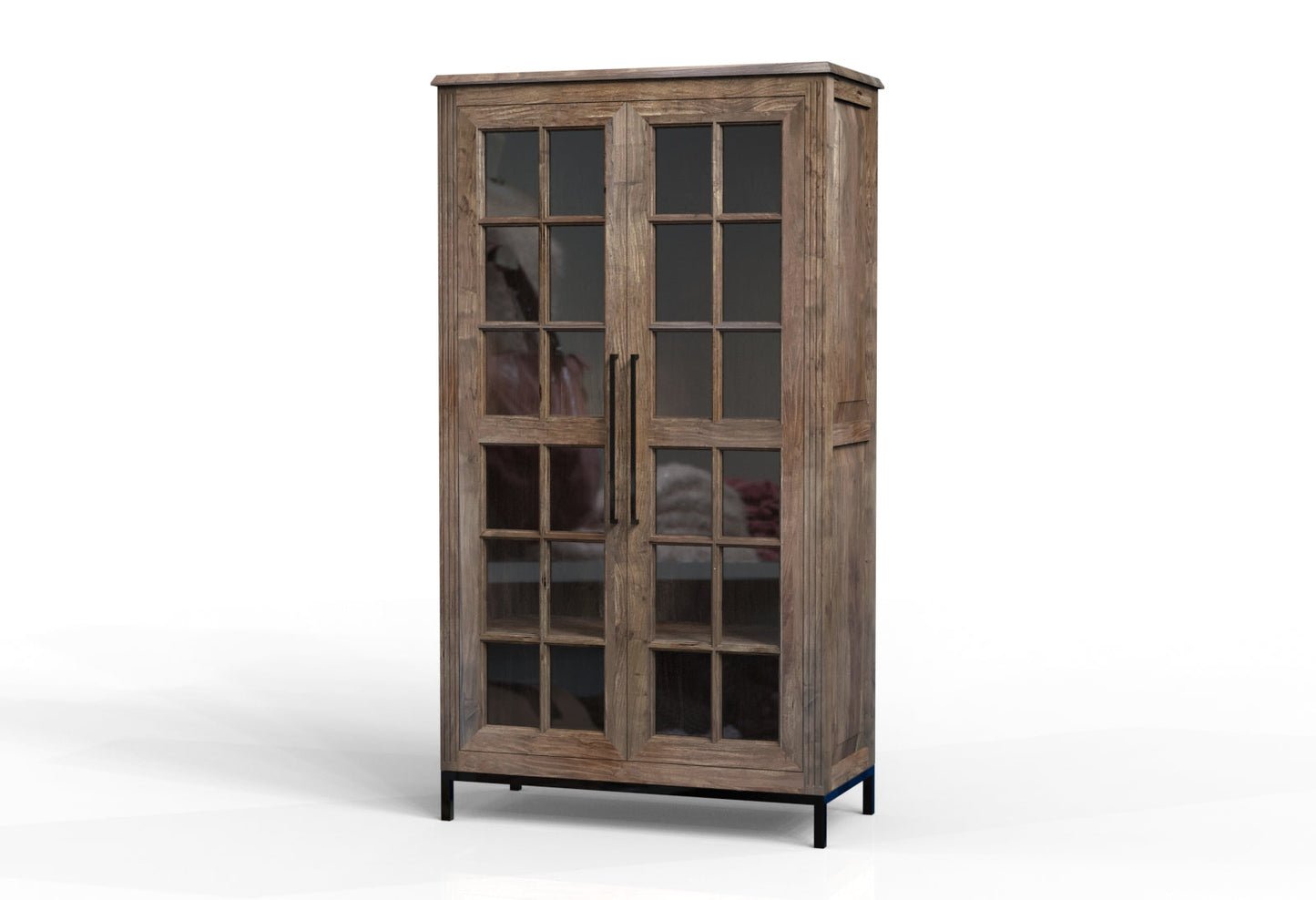 Atwell 40" 2 Door Glass Front Cabinet - Natural + Smoke
