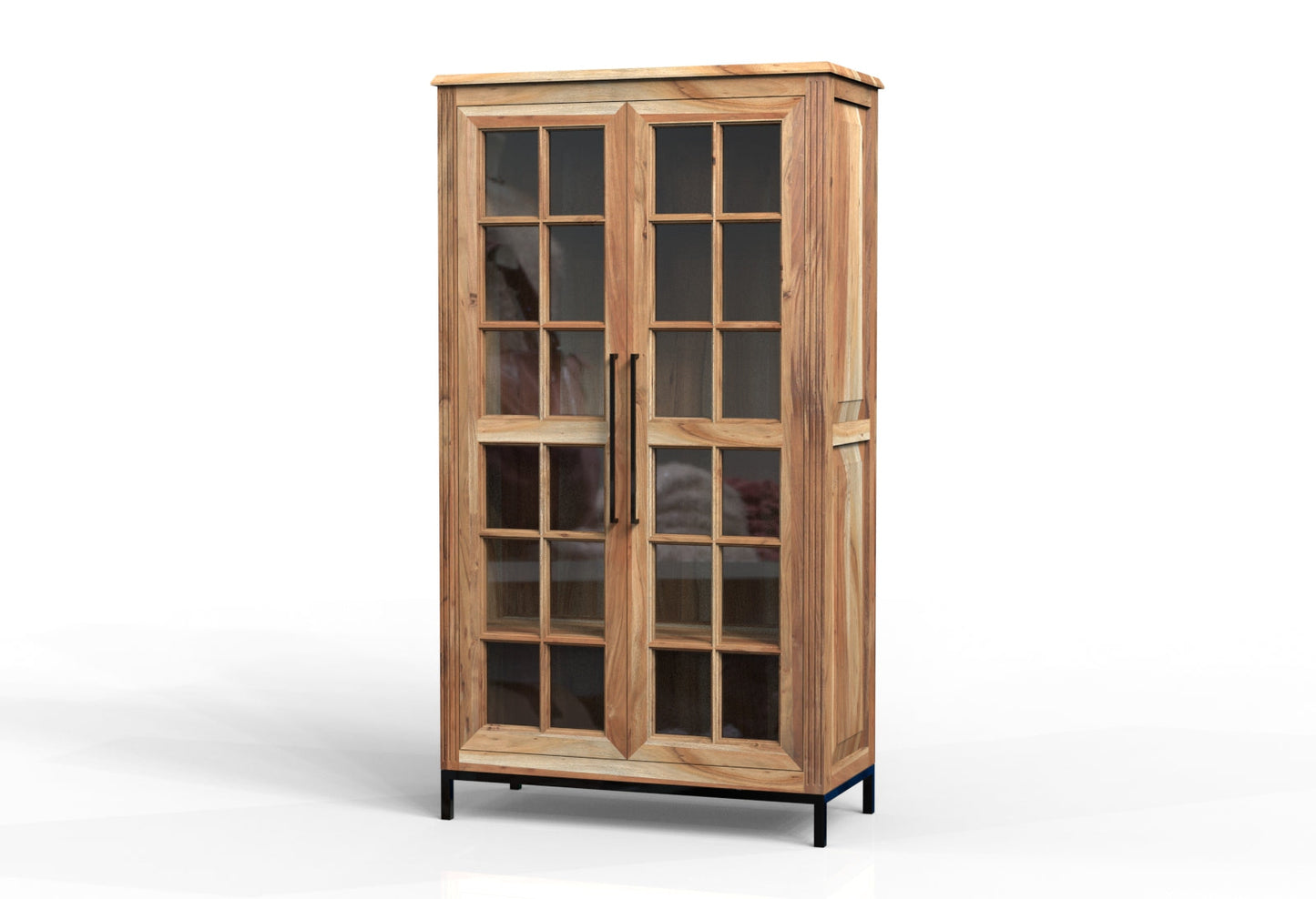 Atwell 40" 2 Door Glass Front Cabinet - Natural