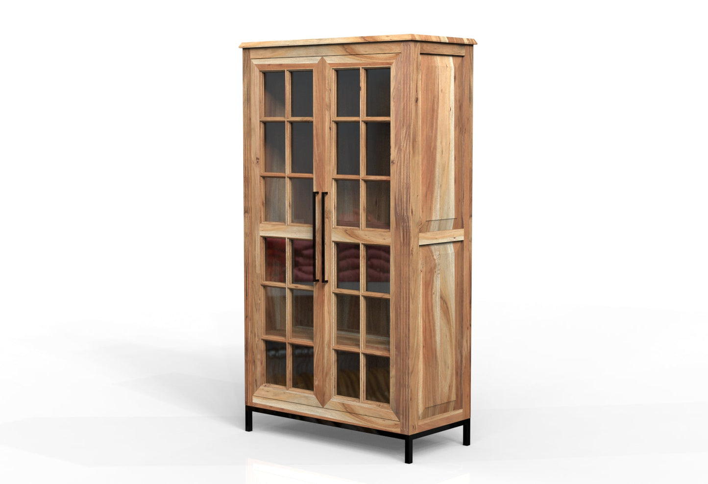 Atwell 40" 2 Door Glass Front Cabinet - Natural