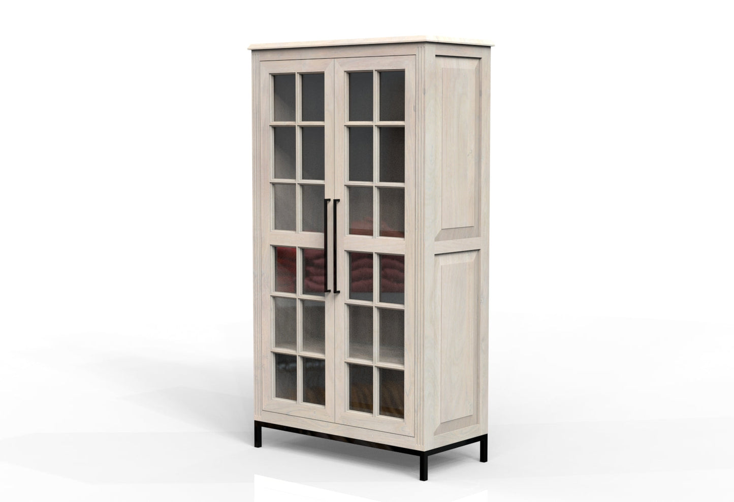 Atwell 40" 2 Door Glass Front Cabinet - New White Wash