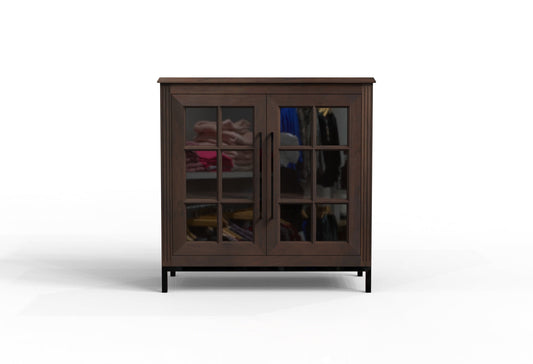Atwell 40" 2 Door Glass Front Cabinet - Black