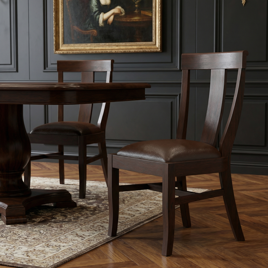 Antony Acacia Dining Side Chair - Natural + Black