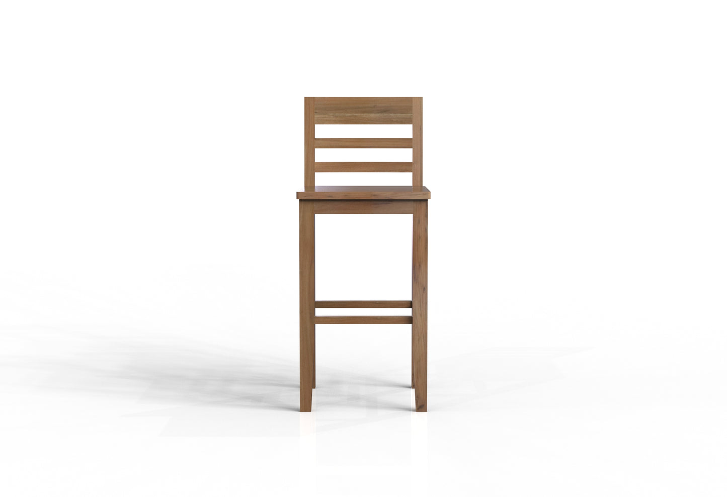 Malcolm Acacia Ladderback Bar Stool - Natural + Gray