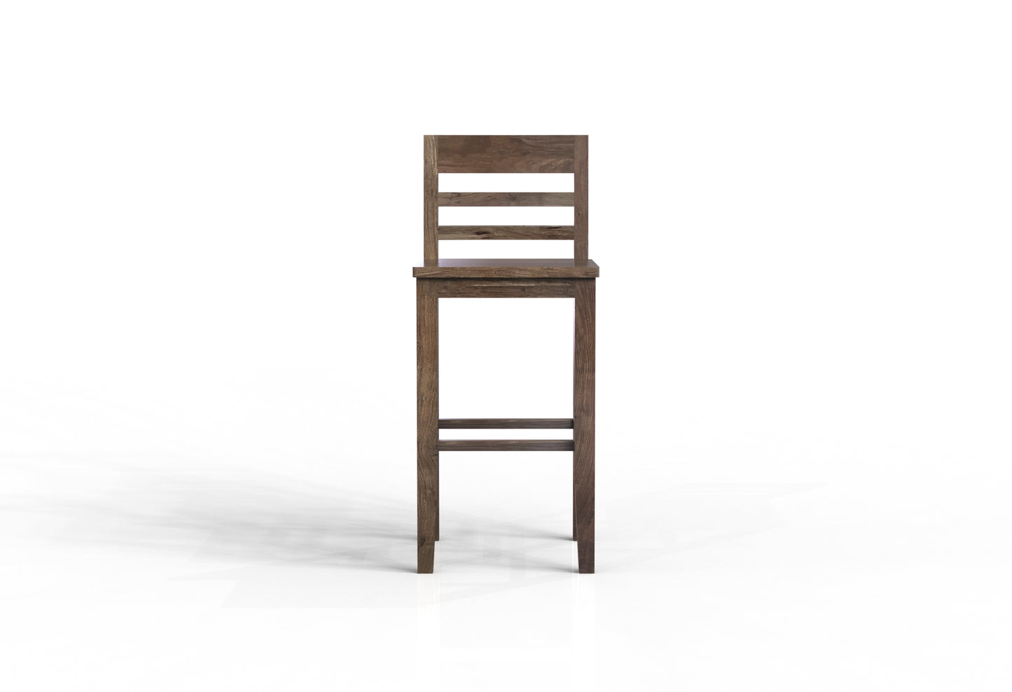 Malcolm Acacia Ladderback Bar Stool - Natural + Smoke