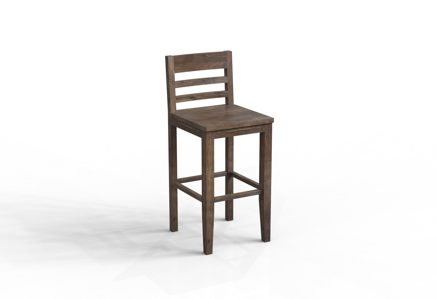 Malcolm Acacia Ladderback Bar Stool - Natural + Smoke