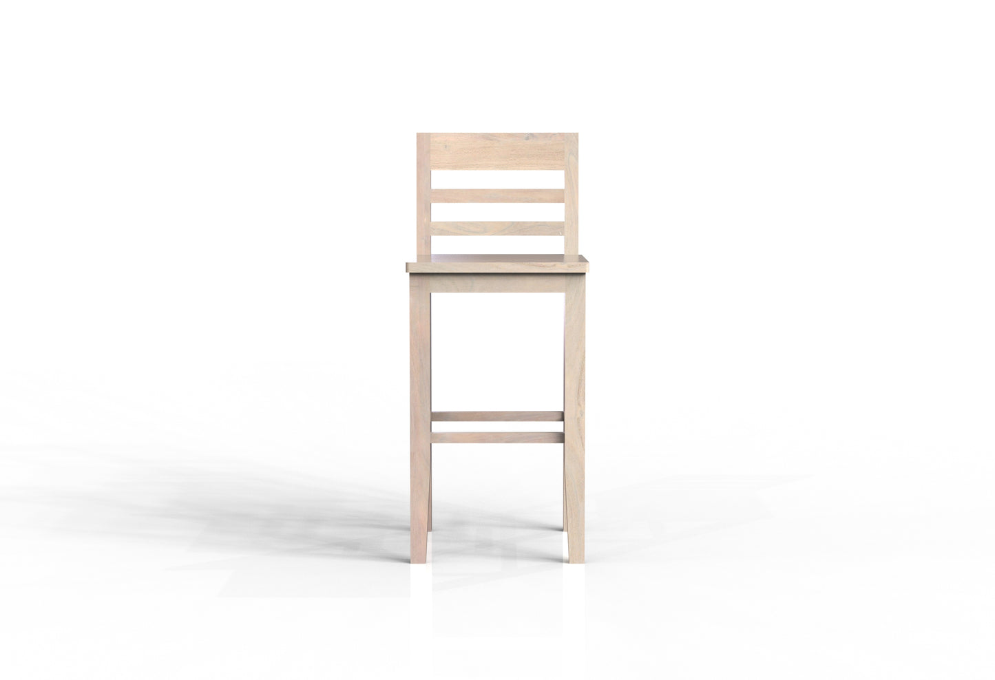 Malcolm Acacia Ladderback Bar Stool - New White Wash