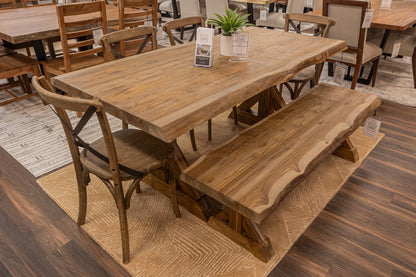 Bartholomew 72" Teak Live Edge Dining Table - Natural
