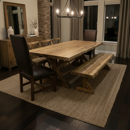 Bartholomew Teak Live Edge Dining Bench - Natural