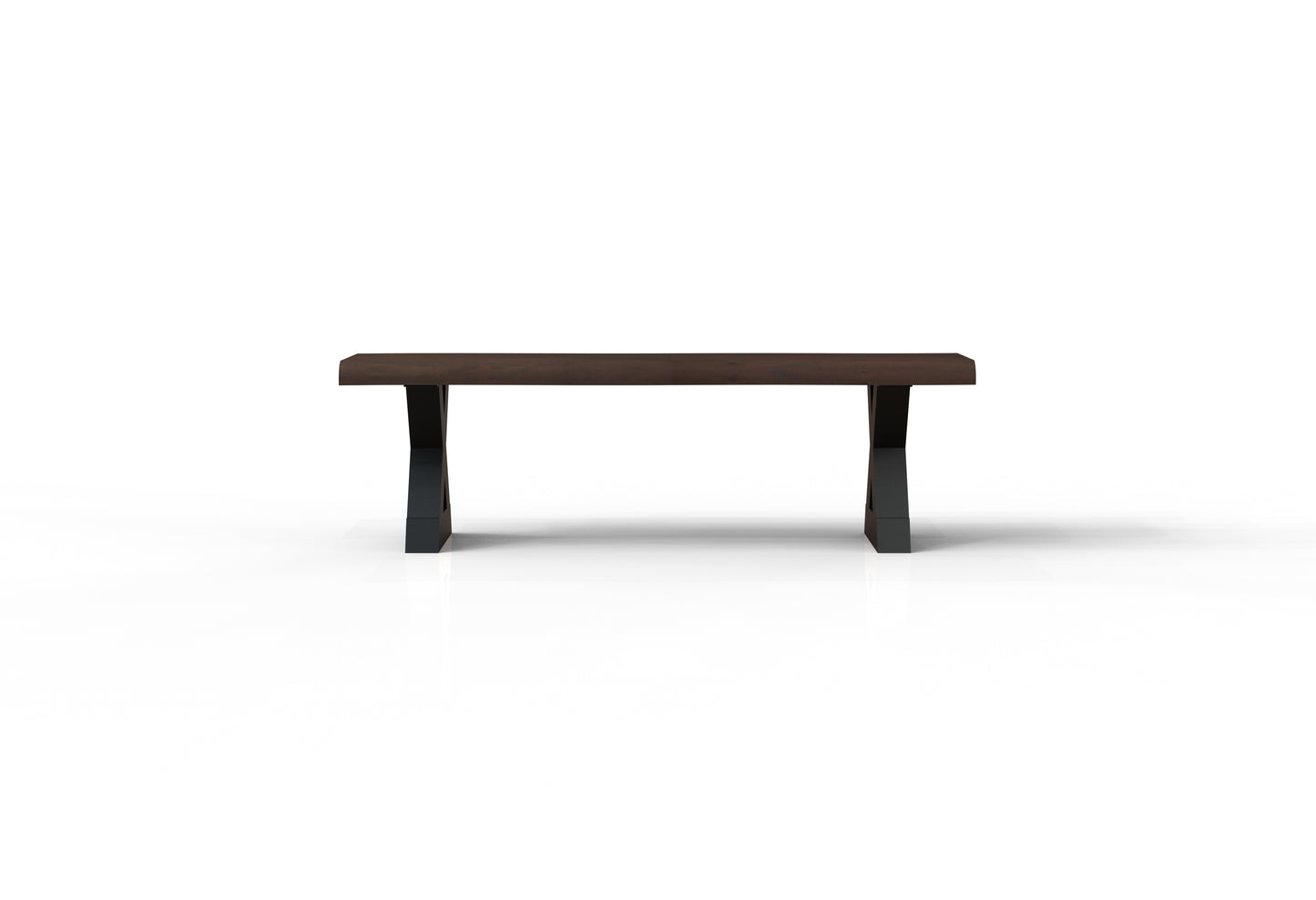 Malcolm 60" Acacia Live Edge Dining Bench - Natural + Black