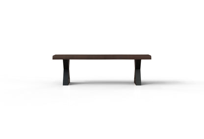 Malcolm 60" Acacia Live Edge Dining Bench - Natural + Black