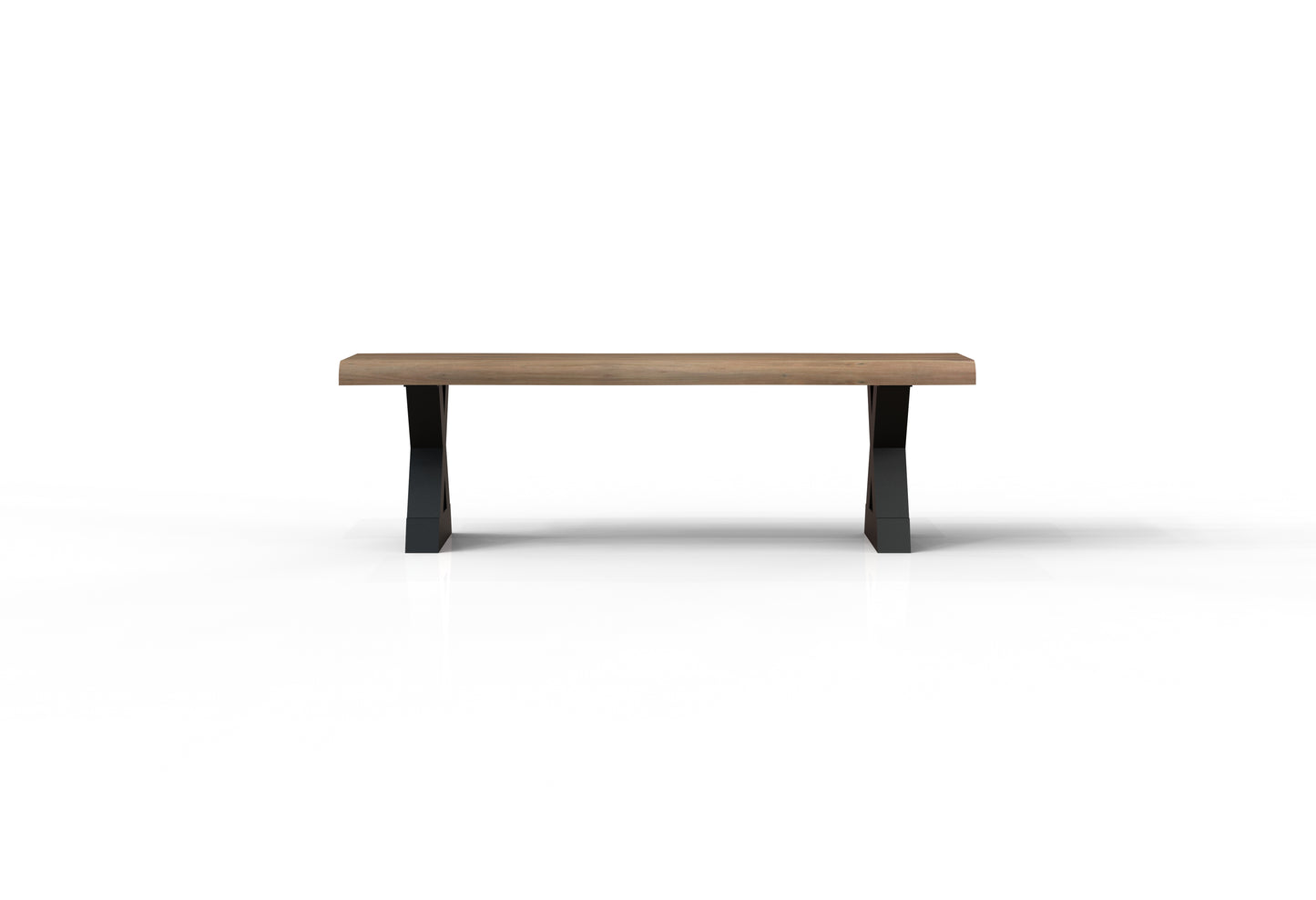 Malcolm 60" Acacia Live Edge Dining Bench - Natural + Gray