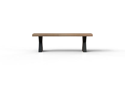 Malcolm 60" Acacia Live Edge Dining Bench - Natural + Gray