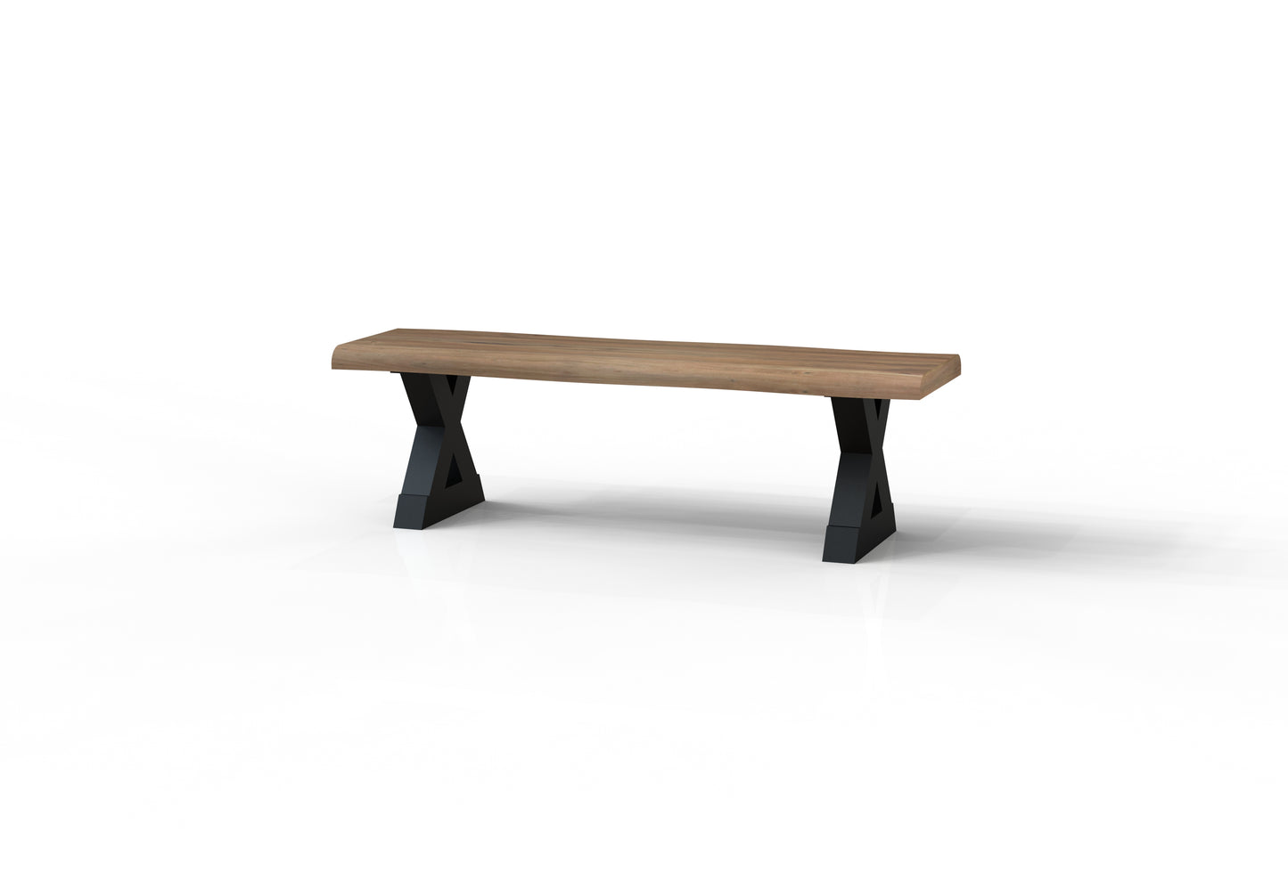 Malcolm 60" Acacia Live Edge Dining Bench - Natural + Gray