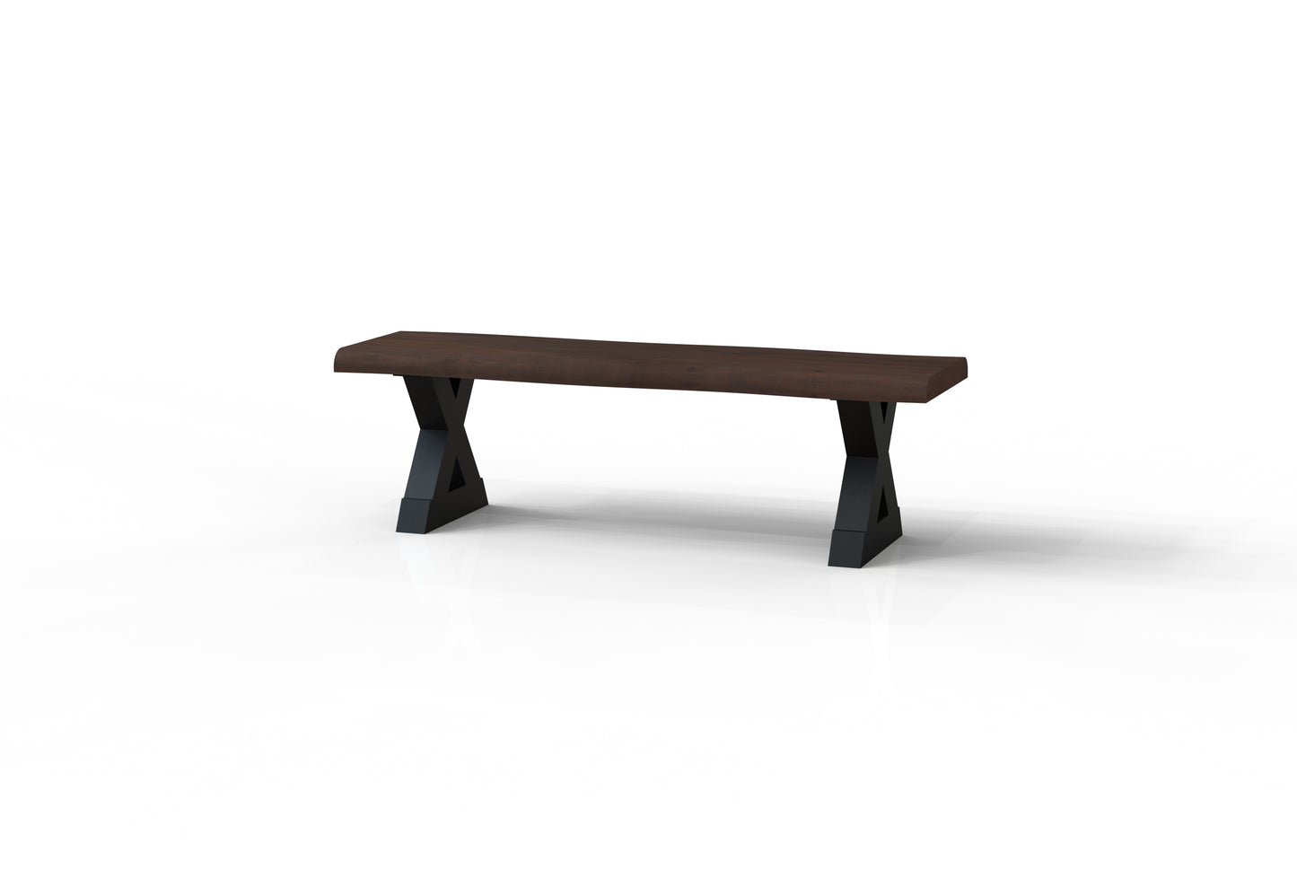 Malcolm 60" Acacia Live Edge Dining Bench - Natural + Black