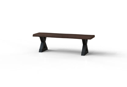 Malcolm 60" Acacia Live Edge Dining Bench - Natural + Black