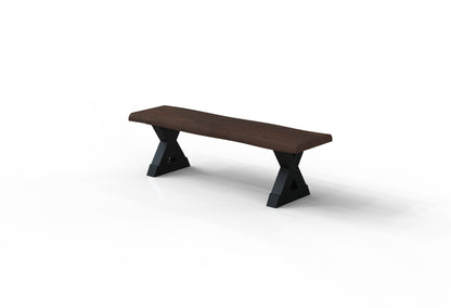 Malcolm 60" Acacia Live Edge Dining Bench - Natural + Black