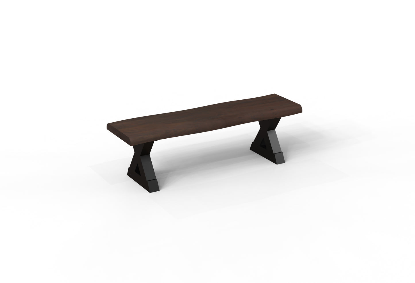 Malcolm 60" Acacia Live Edge Dining Bench - Natural + Black