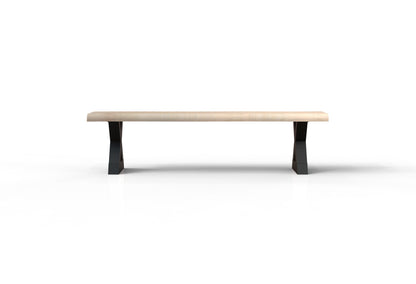 Malcolm 72" Acacia Live Edge Dining Bench - New White Wash