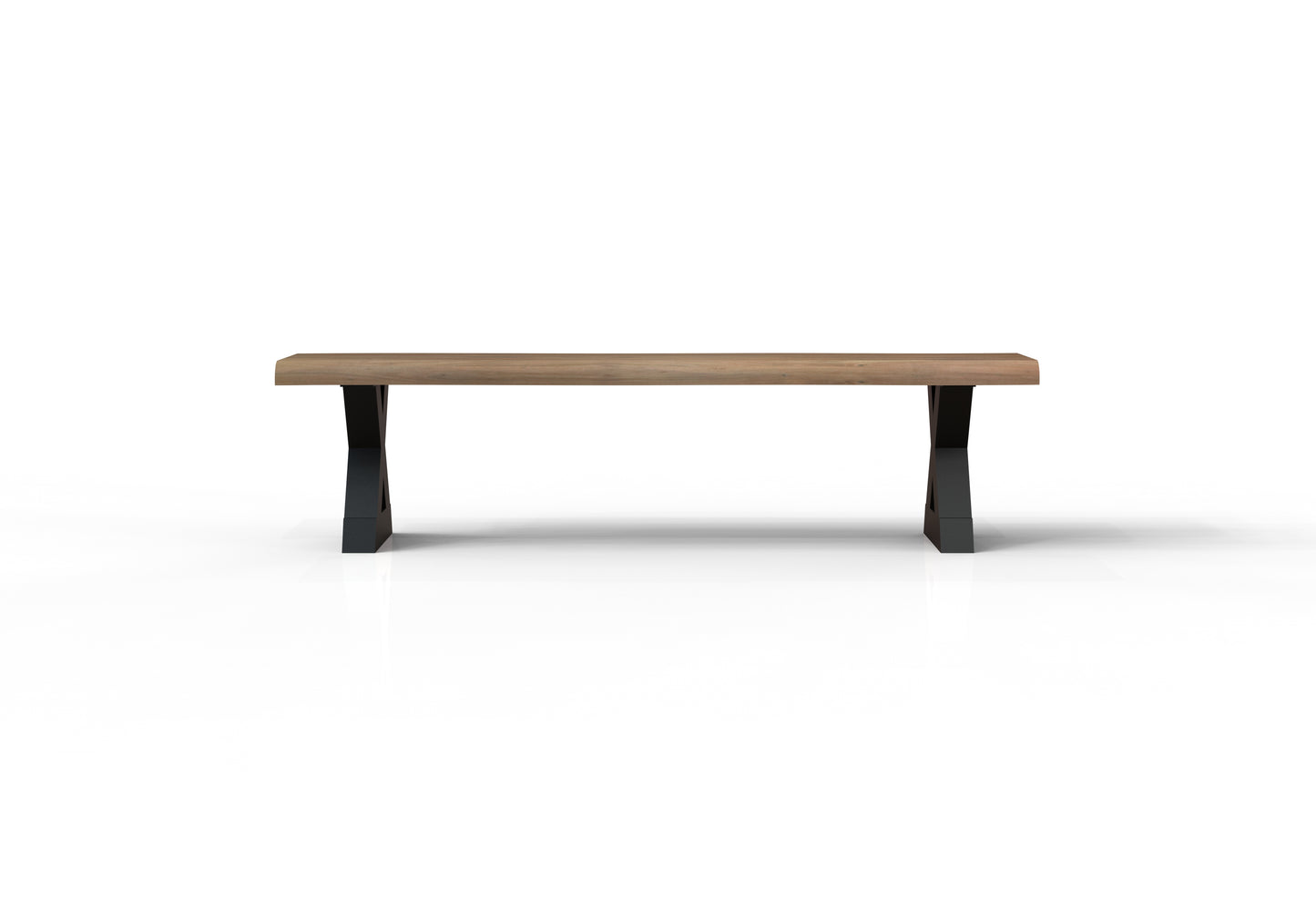 Malcolm 72" Acacia Live Edge Dining Bench - Natural + Gray