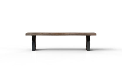 Malcolm 72" Acacia Live Edge Dining Bench - Natural + Smoke