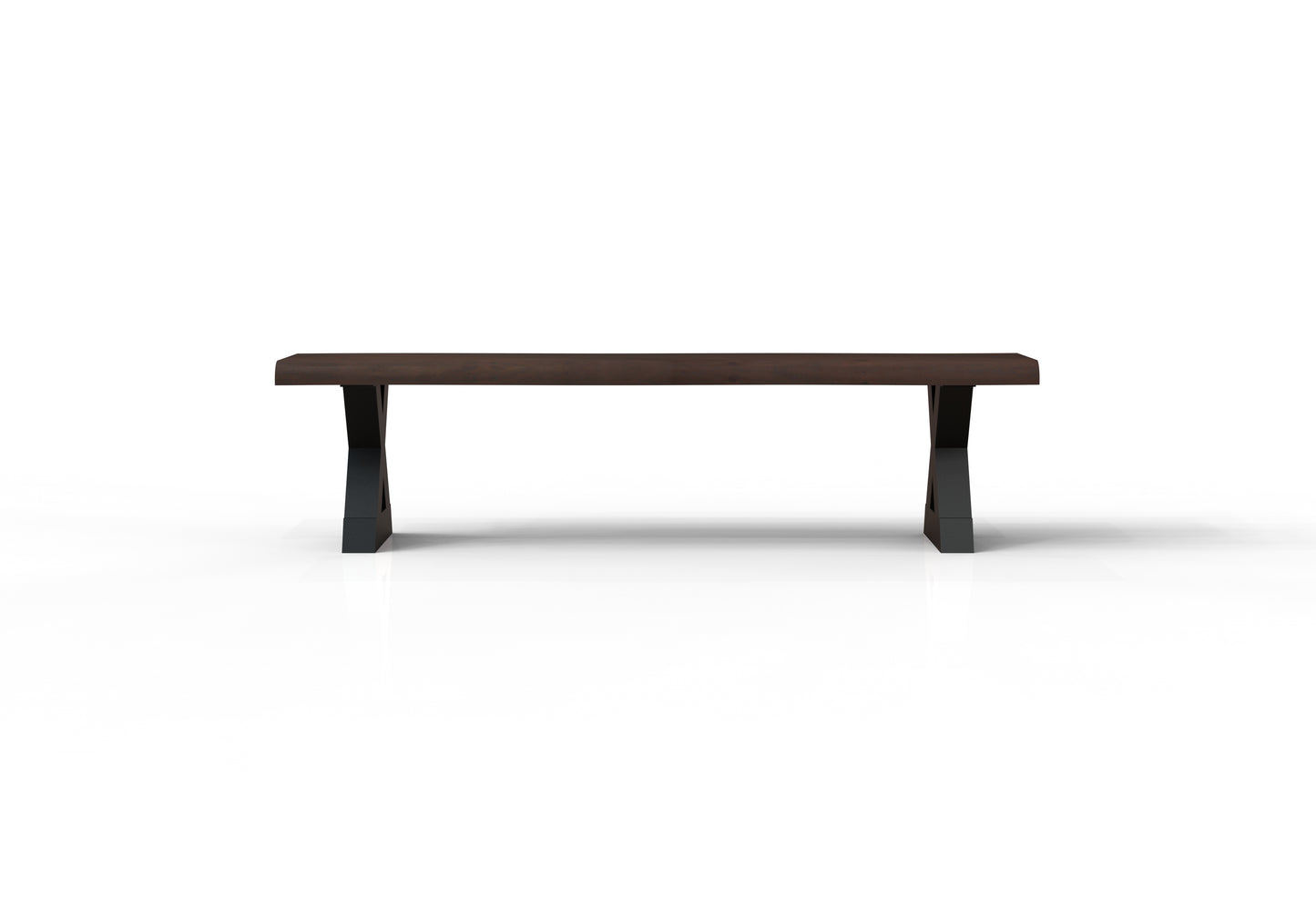 Malcolm 72" Acacia Live Edge Dining Bench - Natural + Black