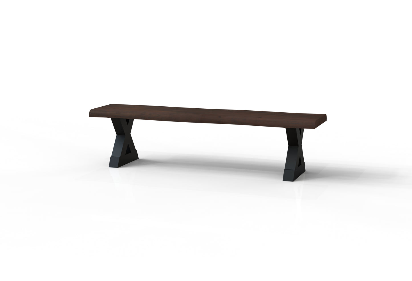 Malcolm 72" Acacia Live Edge Dining Bench - Natural + Black