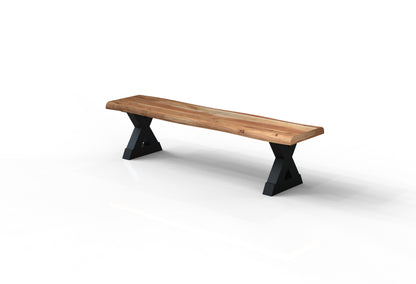 Malcolm 72" Acacia Live Edge Dining Bench - Natural