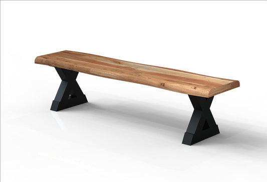 Malcolm Acacia 72″ Live Edge Dining Bench — Natural