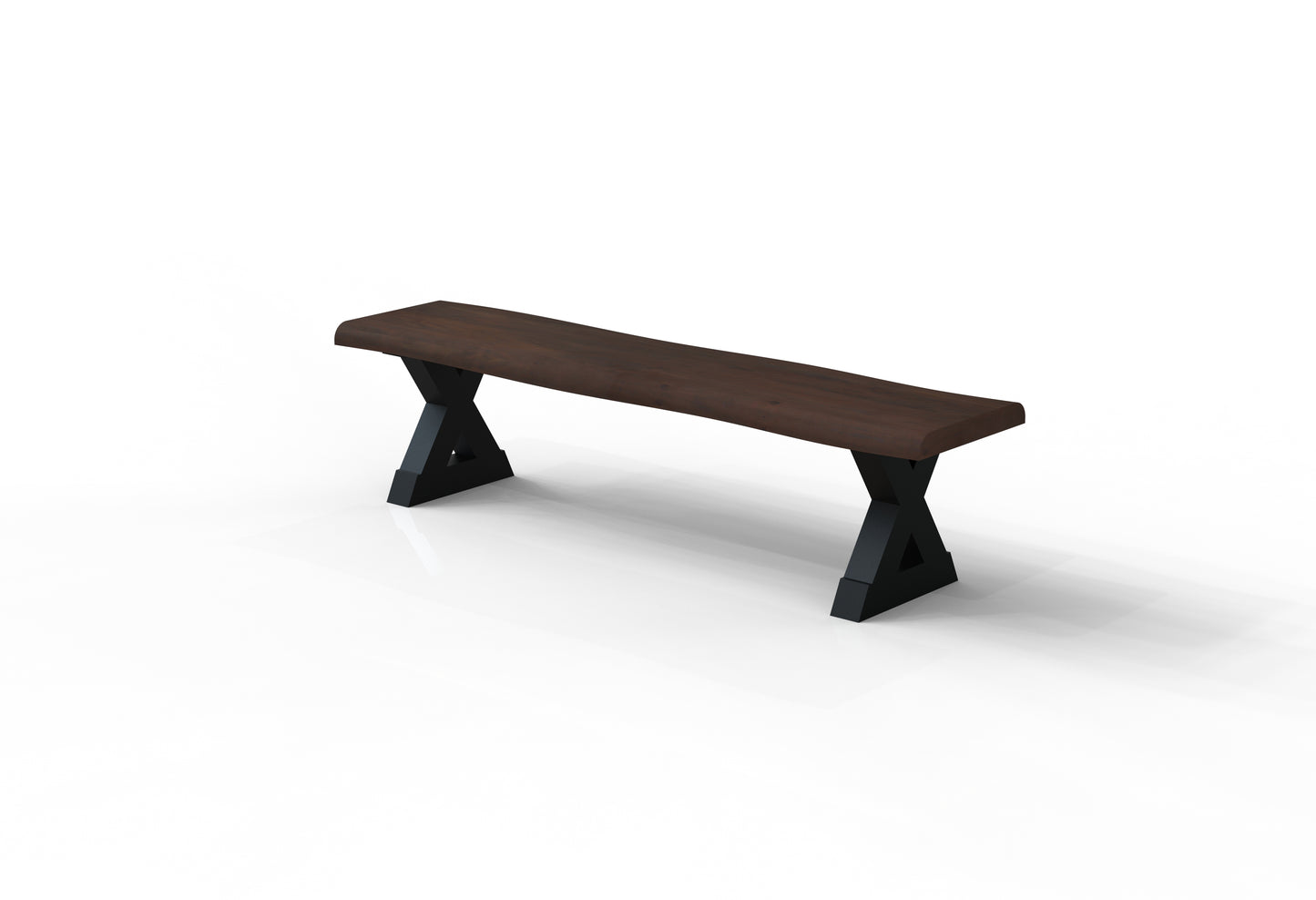 Malcolm 72" Acacia Live Edge Dining Bench - Natural + Black