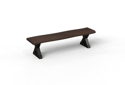 Malcolm 72" Acacia Live Edge Dining Bench - Natural + Black